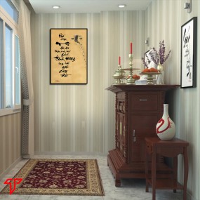 Tranh thư pháp hình phật chữ mẹ